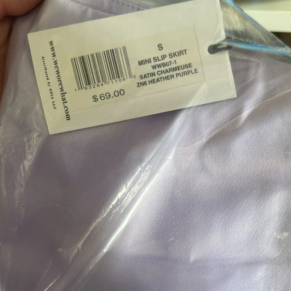 Revolve WeWoreWhat‎ women’s Satin Mini Slip Skirt Heather Purple Sz Small New
